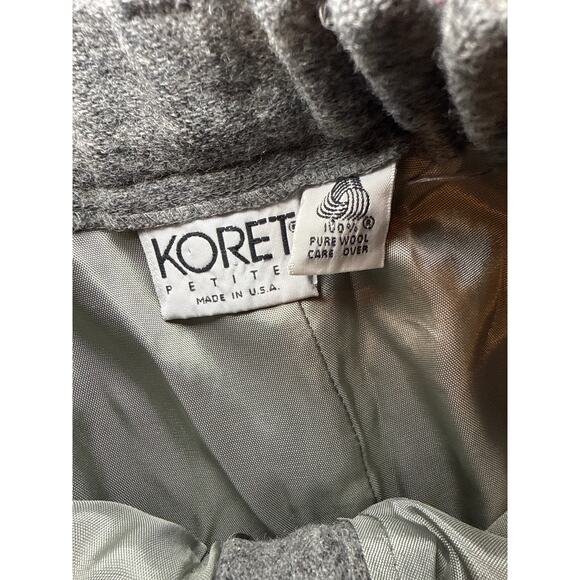 Vintage KORET PETITES Grey wool pleated lined trousers High Rise Size 0 XSMALL - Picture 2 of 3